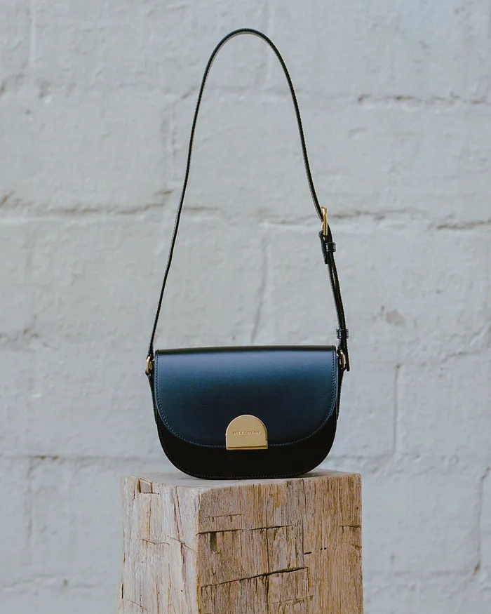 Handbags LE ELLIE SADDLE BAG Black And Gold Nili Lotan Women