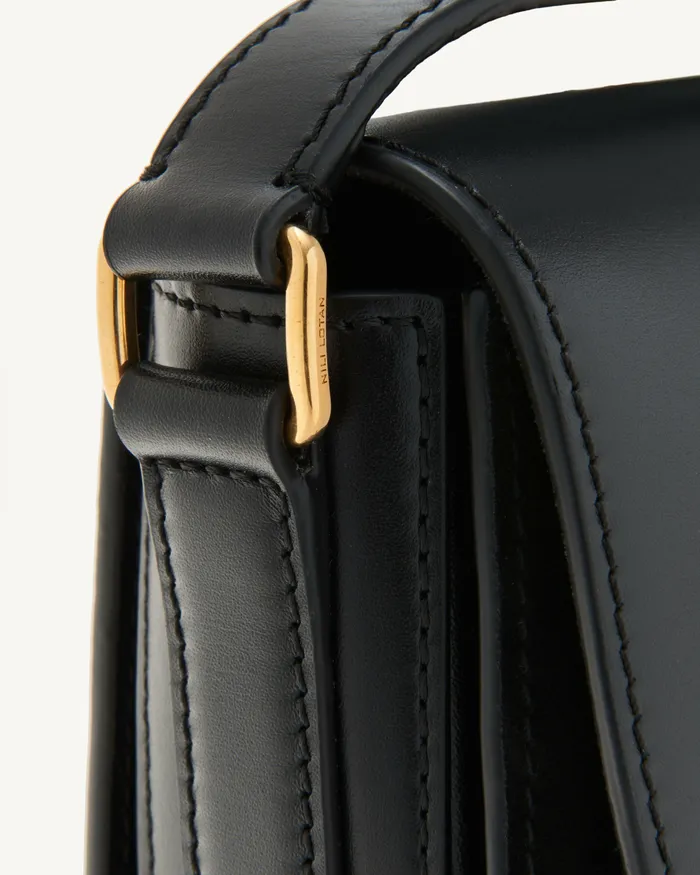 Handbags LE ELLIE SADDLE BAG Black And Gold Nili Lotan Women