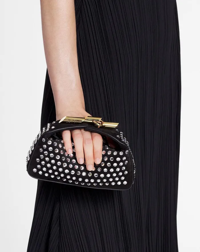 Haute Squence Leather Clutch Bag With Rhinestones Black Women Lanvin Crossbody Bags and Shoulder Bags Haute Squence Leather Clutch Bag With Rhinestones Black Women Lanvin Crossbody Bags and Shoulder Bags