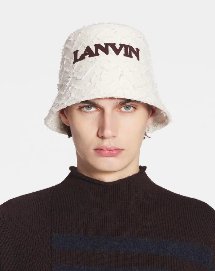 Herringbone Motif Lanvin Bucket Hat Light Beigeburgundy Women Lanvin Hats Herringbone Motif Lanvin Bucket Hat Light Beigeburgundy Women Lanvin Hats