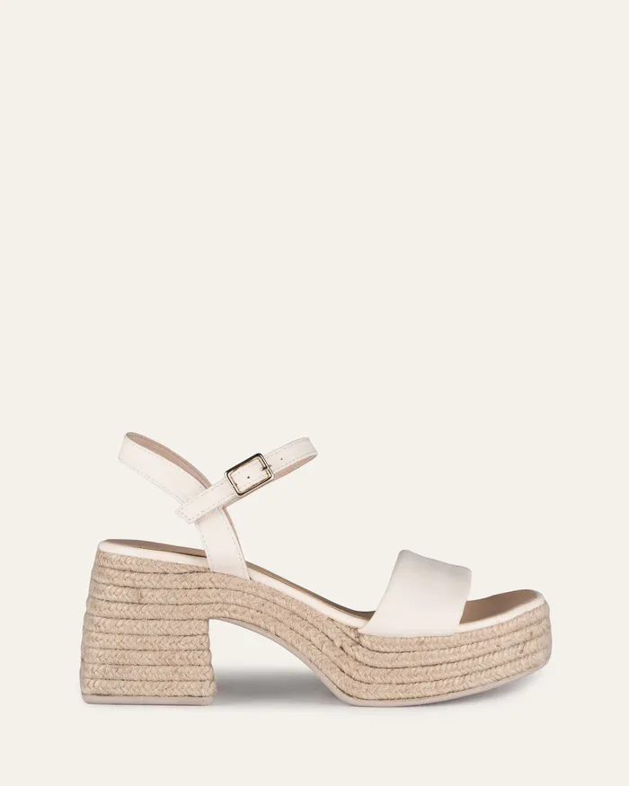 HIGH SANDALS jomercer Women Fairfax high heel espadrille sandals white leather