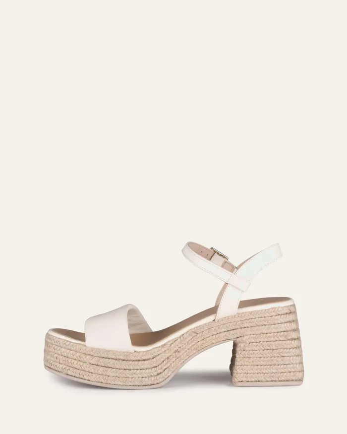 HIGH SANDALS jomercer Women Fairfax high heel espadrille sandals white leather