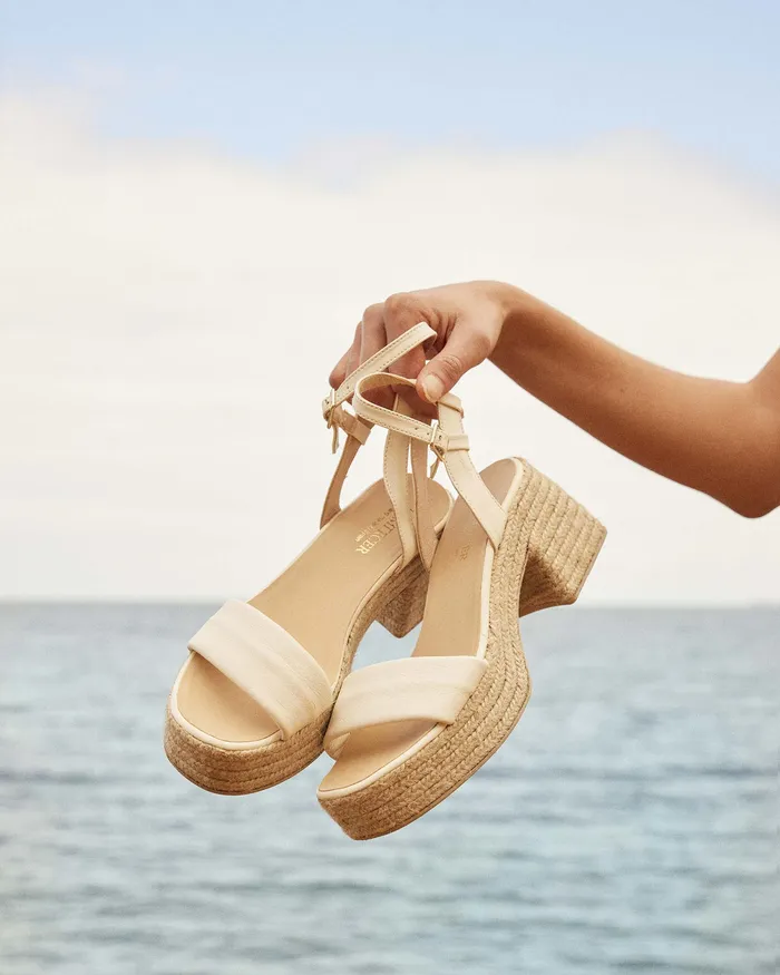 HIGH SANDALS jomercer Women Fairfax high heel espadrille sandals white leather