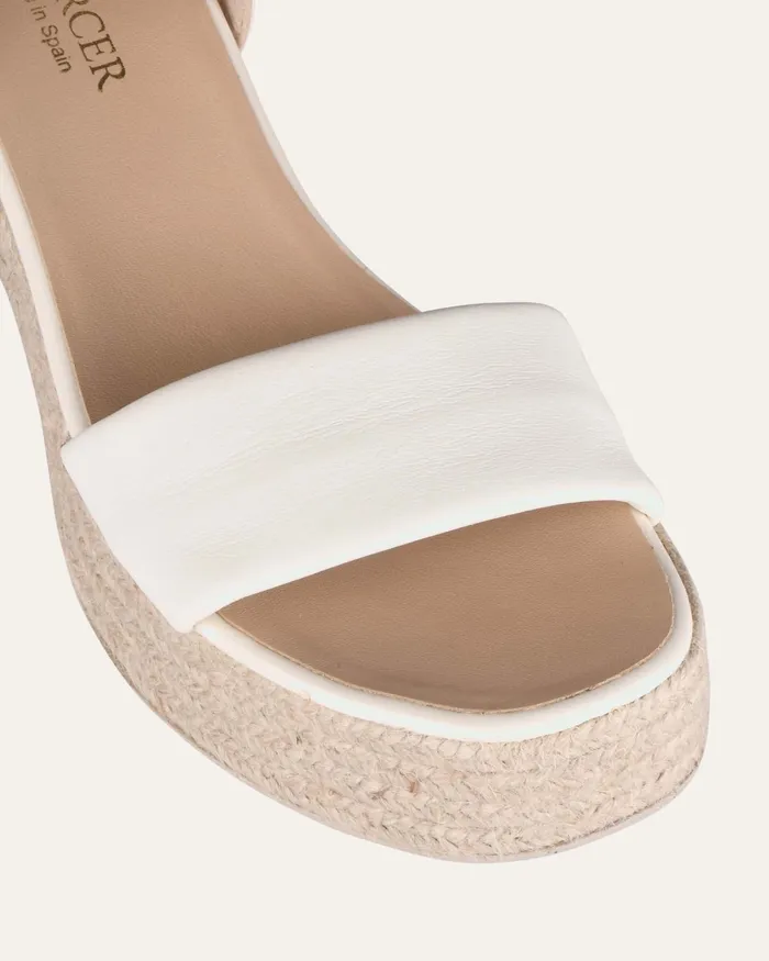 HIGH SANDALS jomercer Women Fairfax high heel espadrille sandals white leather