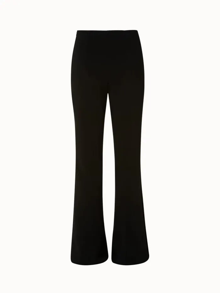 High Waist Wool DoubleFace Bootcut Pants Black Women Akris Pants