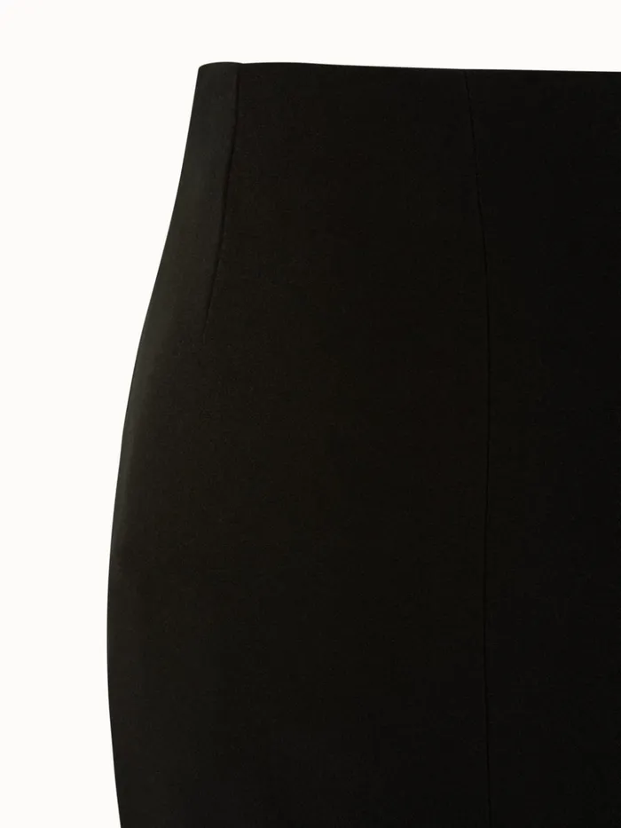 High Waist Wool DoubleFace Bootcut Pants Black Women Akris Pants