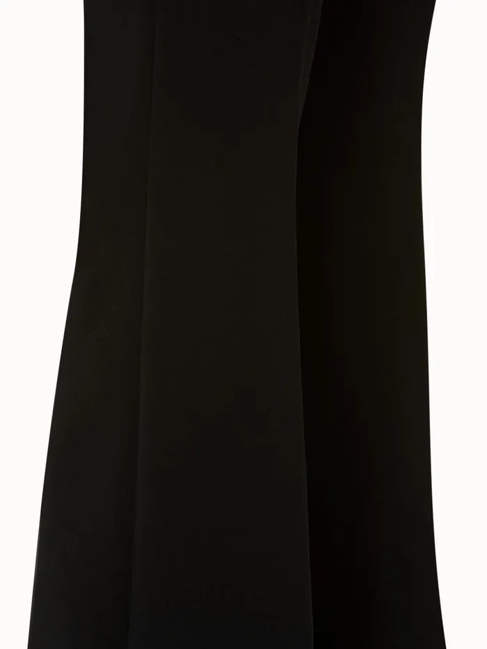 High Waist Wool DoubleFace Bootcut Pants Black Women Akris Pants