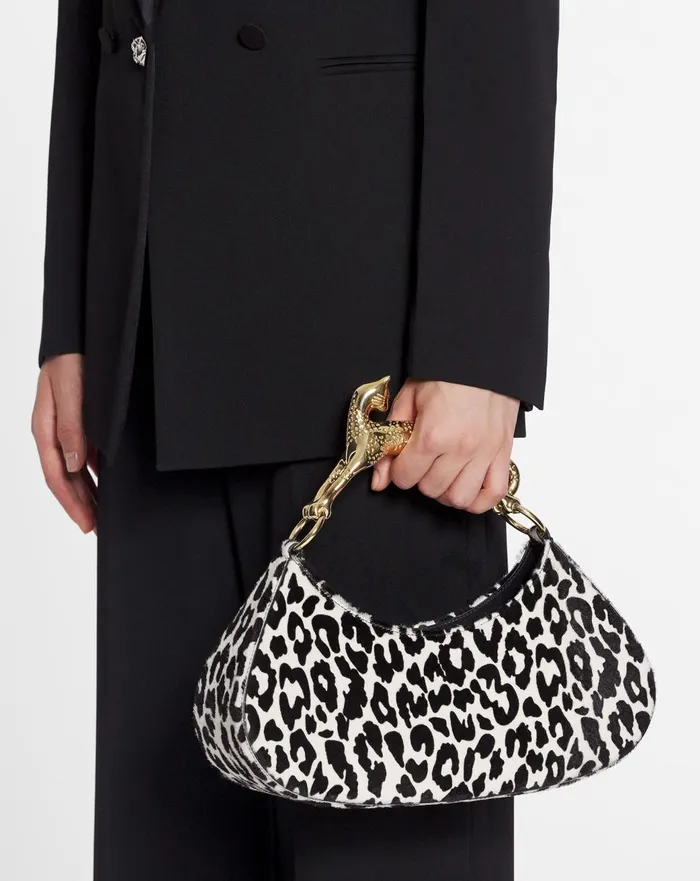 Hobo Cat Bolide Bag In Ponyeffect Leather Blackwhite Women Lanvin Tote Bags and Top Handle Bags