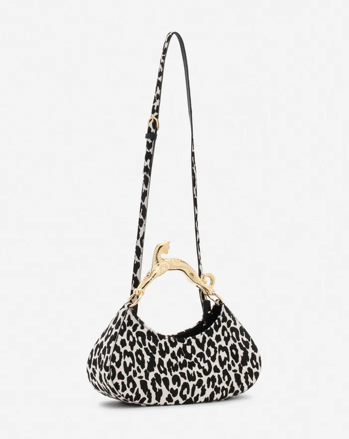 Hobo Cat Bolide Bag In Ponyeffect Leather Blackwhite Women Lanvin Tote Bags and Top Handle Bags