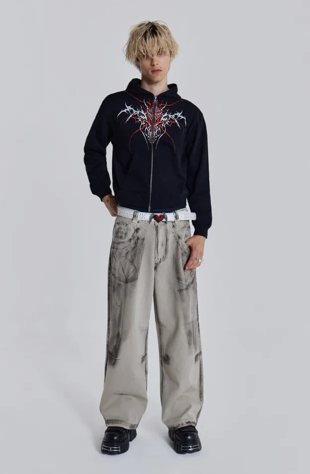 Hoodies and Sweatshirts Men Jaded London Thorn Zip Hoodie