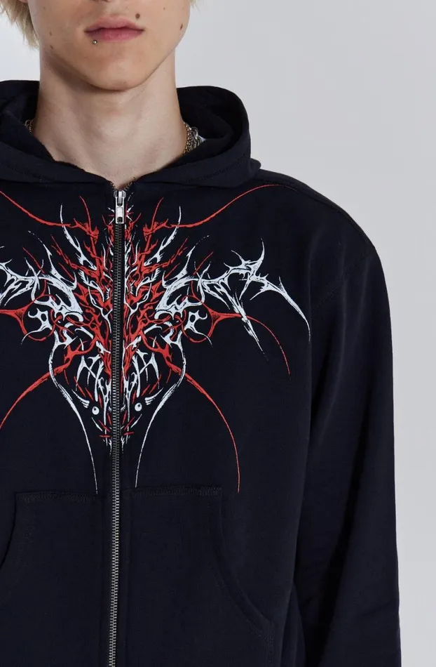 Hoodies and Sweatshirts Men Jaded London Thorn Zip Hoodie