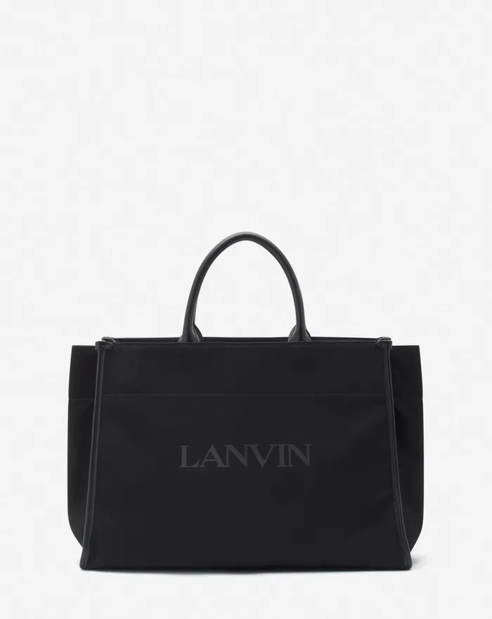 Inandout Medium Canvas Tote Bag Black Men Lanvin Tote Bags