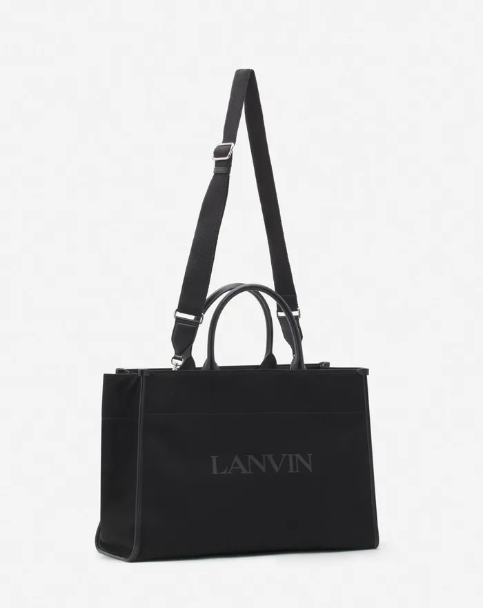 Inandout Medium Canvas Tote Bag Black Men Lanvin Tote Bags