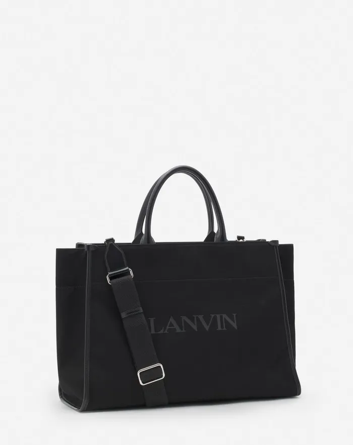 Inandout Medium Canvas Tote Bag Black Men Lanvin Tote Bags
