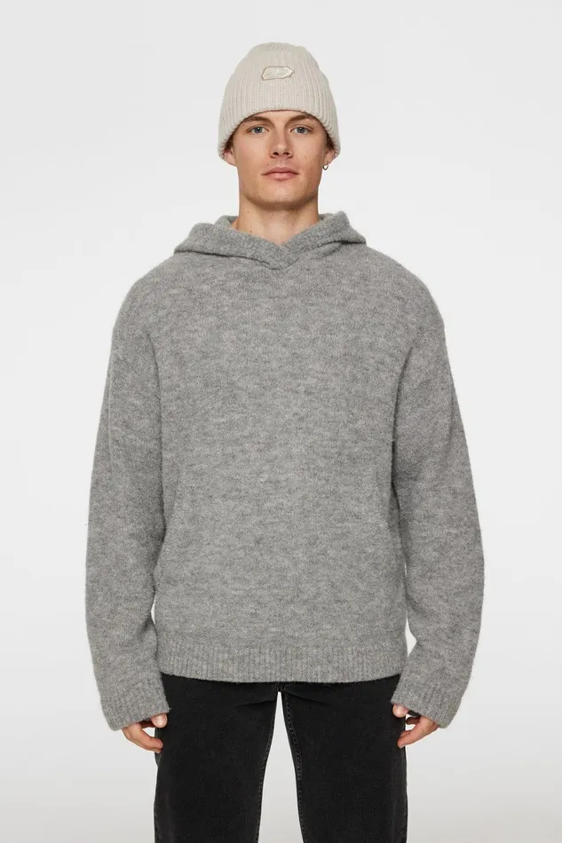 JLindeberg Broon Alpaca Blend Hoodie Men Knitwear