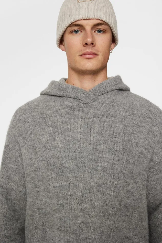 JLindeberg Broon Alpaca Blend Hoodie Men Knitwear