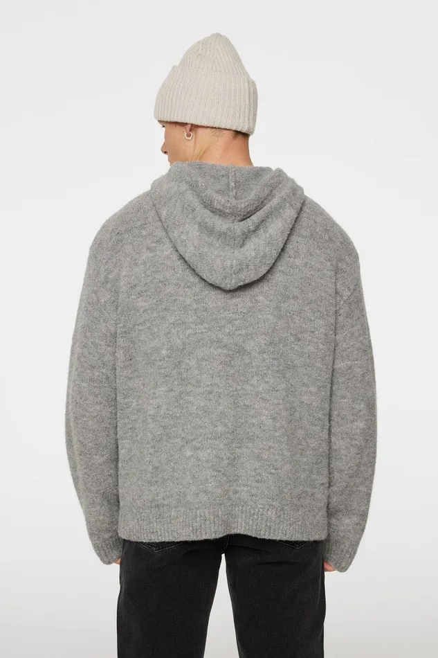JLindeberg Broon Alpaca Blend Hoodie Men Knitwear