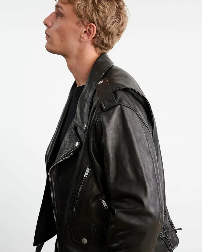 Jackets and Coats ALEX LEATHER JACKET Black Nili Lotan Men