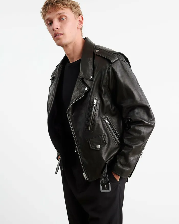Jackets and Coats ALEX LEATHER JACKET Black Nili Lotan Men