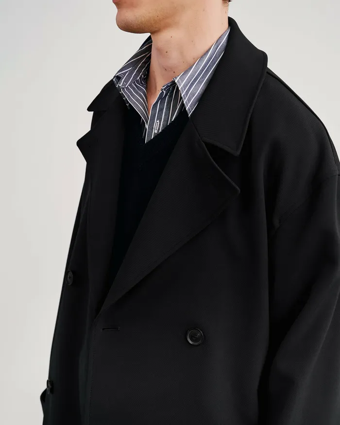 Jackets and Coats Men Nili Lotan ERNEST TRENCH COAT Black