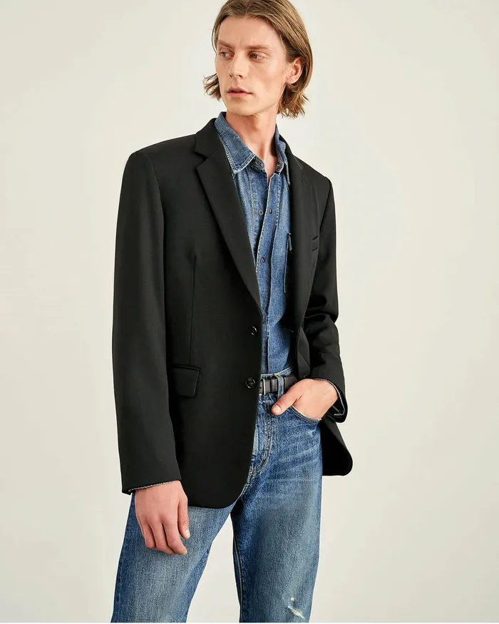 Jackets and Coats Nili Lotan Men DANIEL BLAZER Black