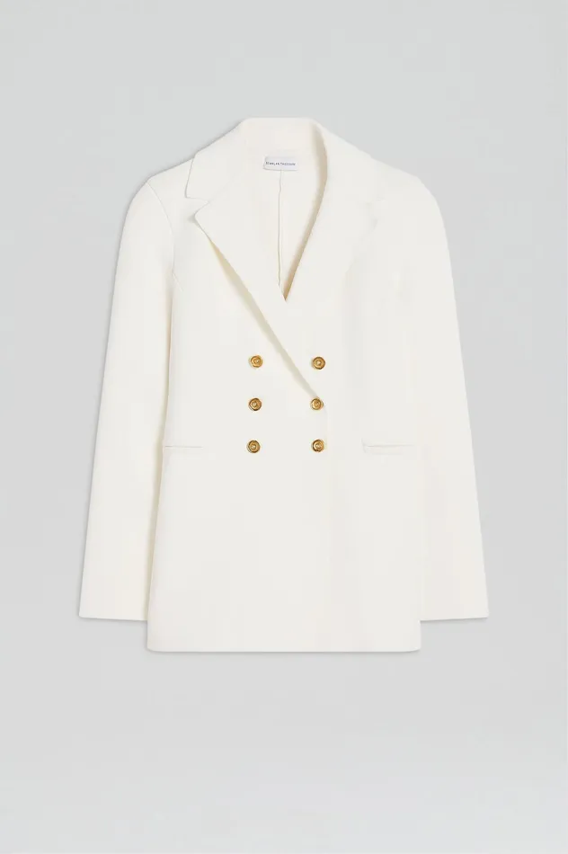Jackets CREPE KNIT GOLD BUTTON JACKET CREAM Scanlan Theodore Women Jackets CREPE KNIT GOLD BUTTON JACKET CREAM Scanlan Theodore Women