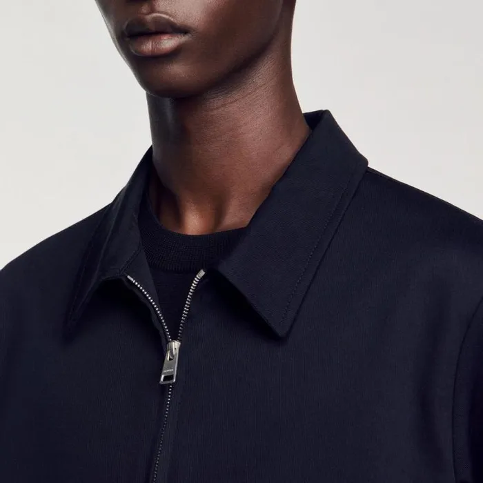 Jackets Men SANDRO Cotton Jacket Navy Blue