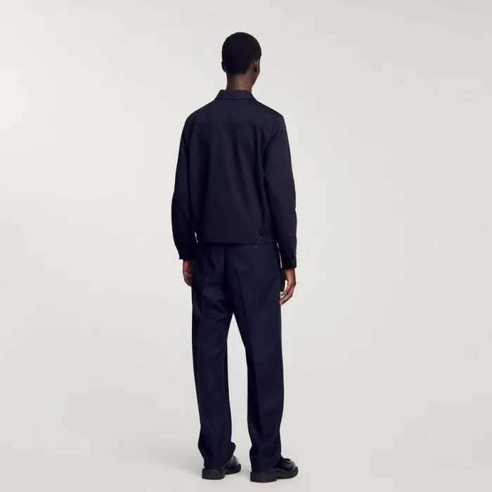 Jackets Men SANDRO Cotton Jacket Navy Blue