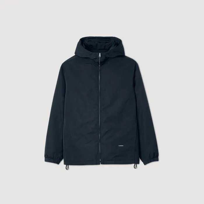 Jackets Men SANDRO Hooded Jacket Blue Prusse
