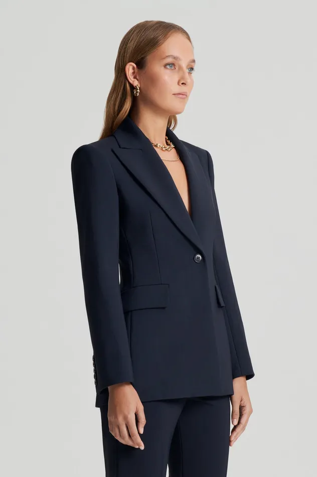 Jackets Scanlan Theodore Women TAILORED JACKET NAVY Jackets Scanlan Theodore Women TAILORED JACKET NAVY