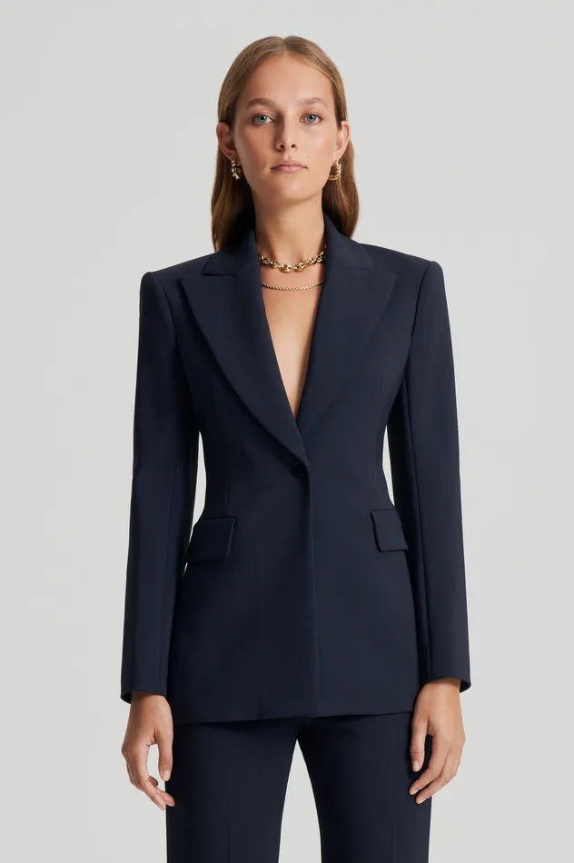Jackets Scanlan Theodore Women TAILORED JACKET NAVY Jackets Scanlan Theodore Women TAILORED JACKET NAVY