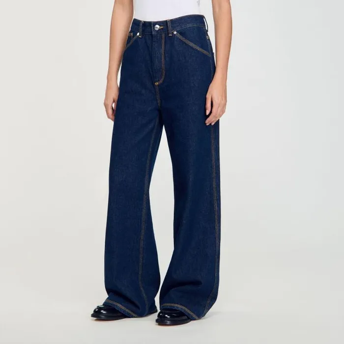 Jeans Women SANDRO Wideleg Flared Jeans Blue Jean