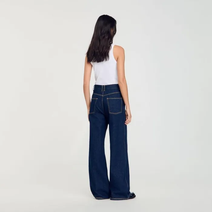 Jeans Women SANDRO Wideleg Flared Jeans Blue Jean