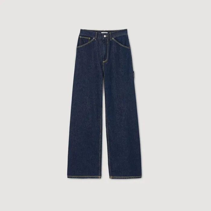 Jeans Women SANDRO Wideleg Flared Jeans Blue Jean