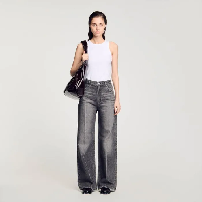 Jeans Women SANDRO Wideleg Jeans Grey