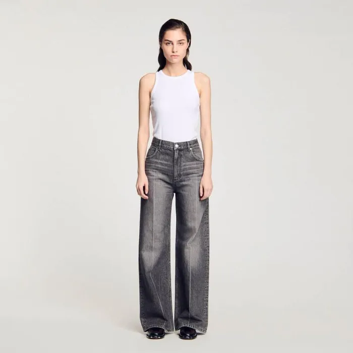 Jeans Women SANDRO Wideleg Jeans Grey