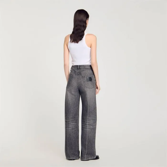 Jeans Women SANDRO Wideleg Jeans Grey