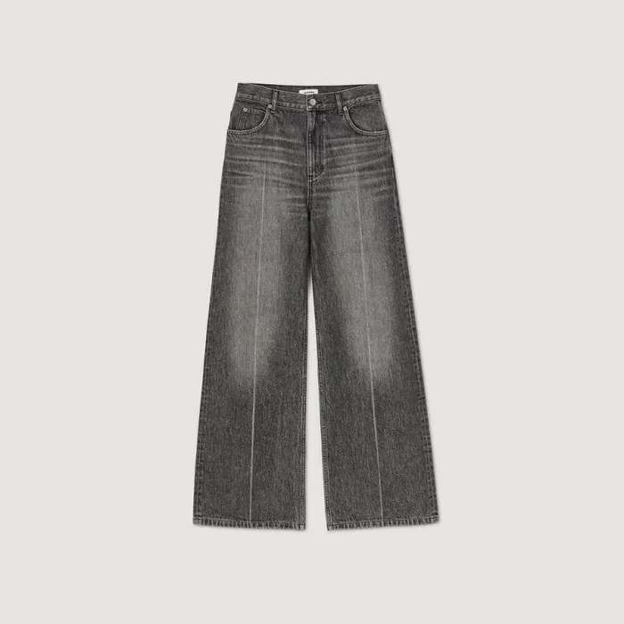 Jeans Women SANDRO Wideleg Jeans Grey