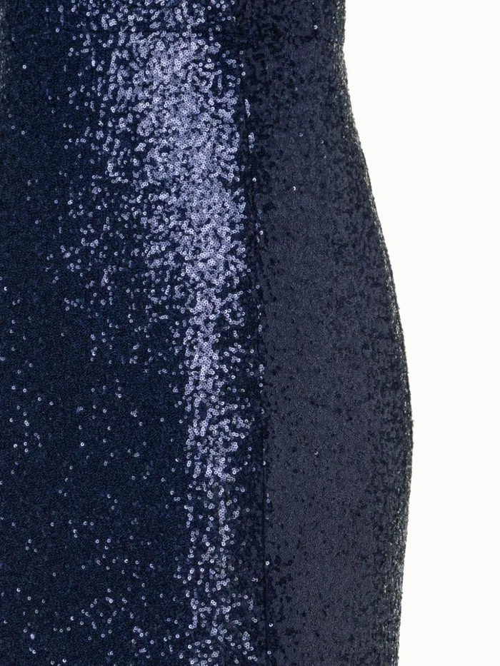 Jersey Sequins VNeck Gown Navy Women Akris Dresses