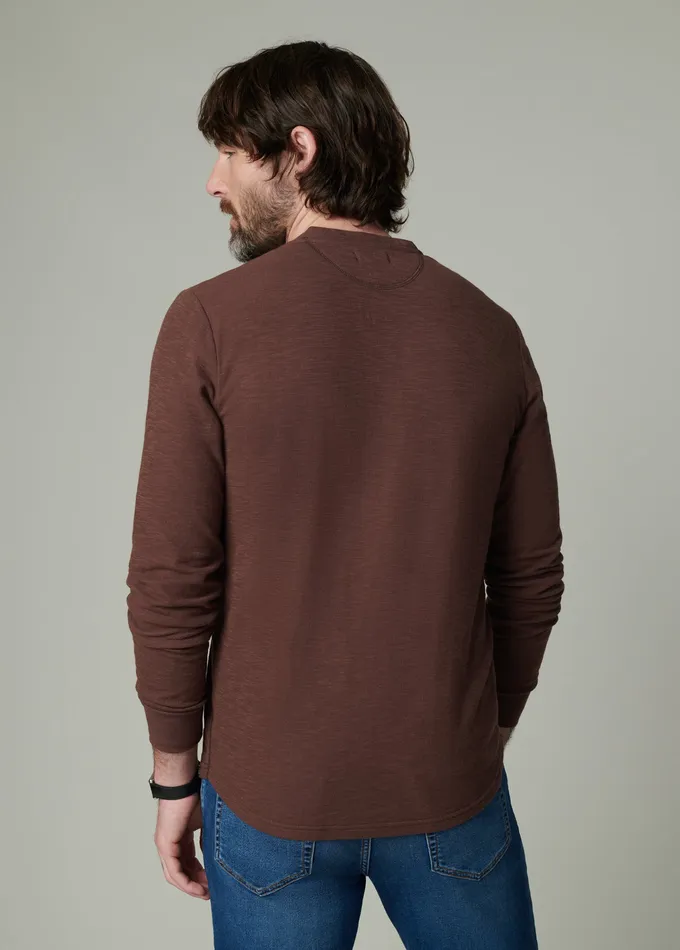 Joe8217s Jeans Tops Tees Men DWIGHT DOUBLE FACE HENLEY Chocolate Martini