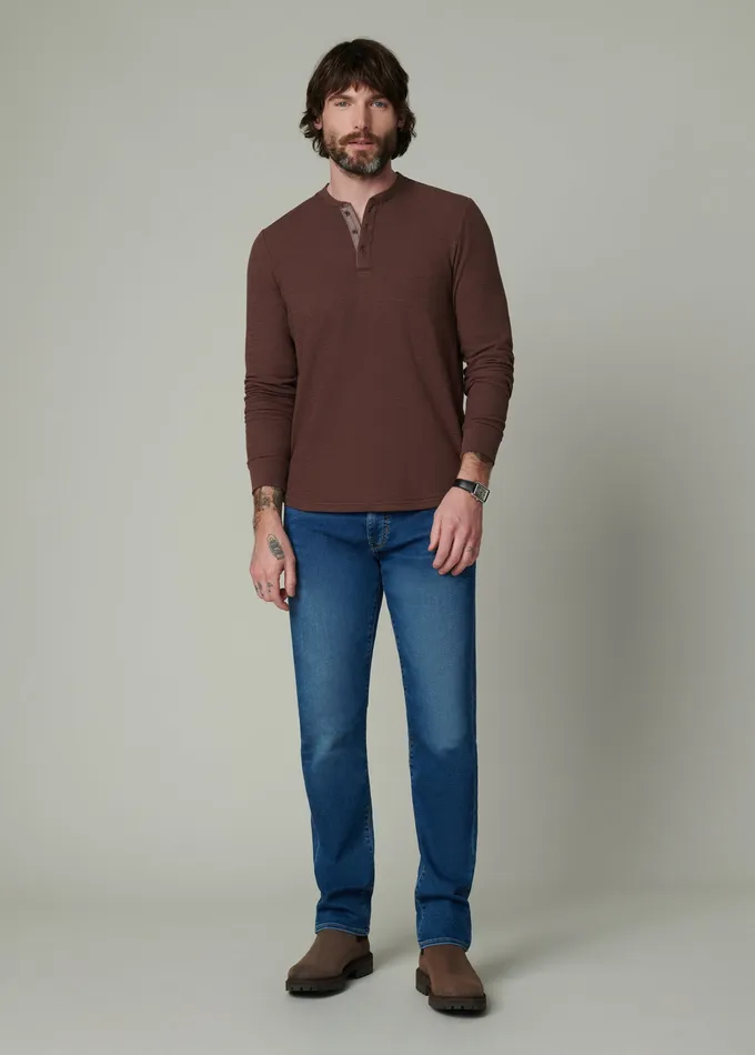 Joe8217s Jeans Tops Tees Men DWIGHT DOUBLE FACE HENLEY Chocolate Martini