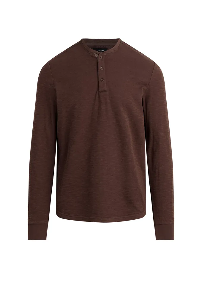 Joe8217s Jeans Tops Tees Men DWIGHT DOUBLE FACE HENLEY Chocolate Martini