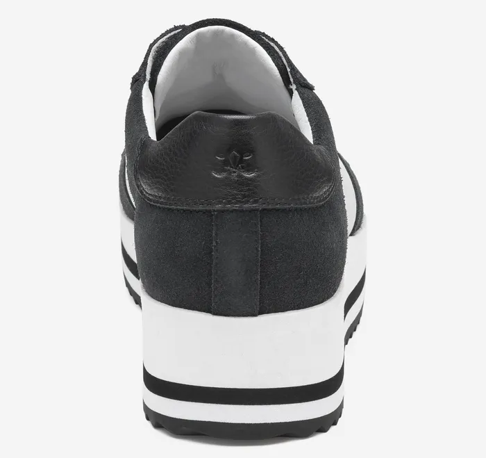 Johnston and Murphy Gracie Colorblock LaceUp Black SuedeWhite Calfskin Women Women8217s Shoes