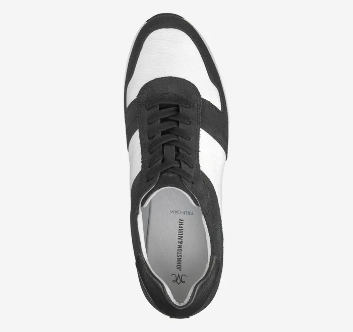 Johnston and Murphy Gracie Colorblock LaceUp Black SuedeWhite Calfskin Women Women8217s Shoes