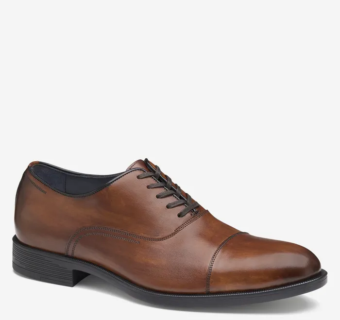Johnston and Murphy LaceUps Men Flynch Cap Toe Tan Italian Calfskin