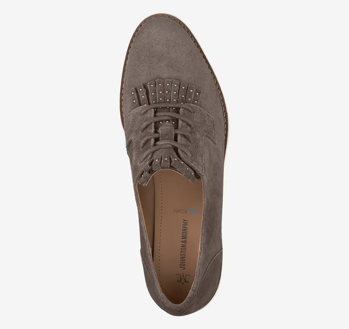 Johnston and Murphy Mitzi Kiltie Oxford Dark Gray Suede Women Women8217s Shoes