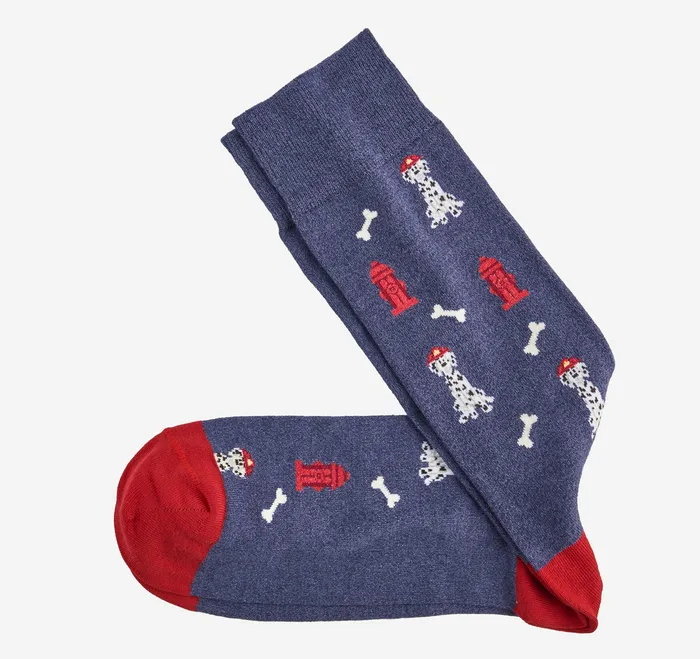 Johnston and Murphy Novelty Socks Denim Dalmatian Men Socks