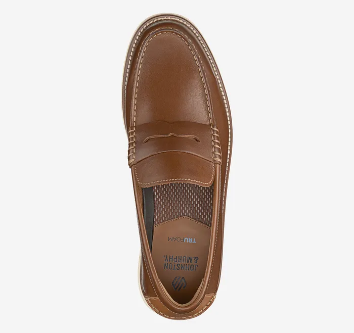 Johnston and Murphy SlipOns and Loafers Men Upton Penny Loafer Tan Full Grain