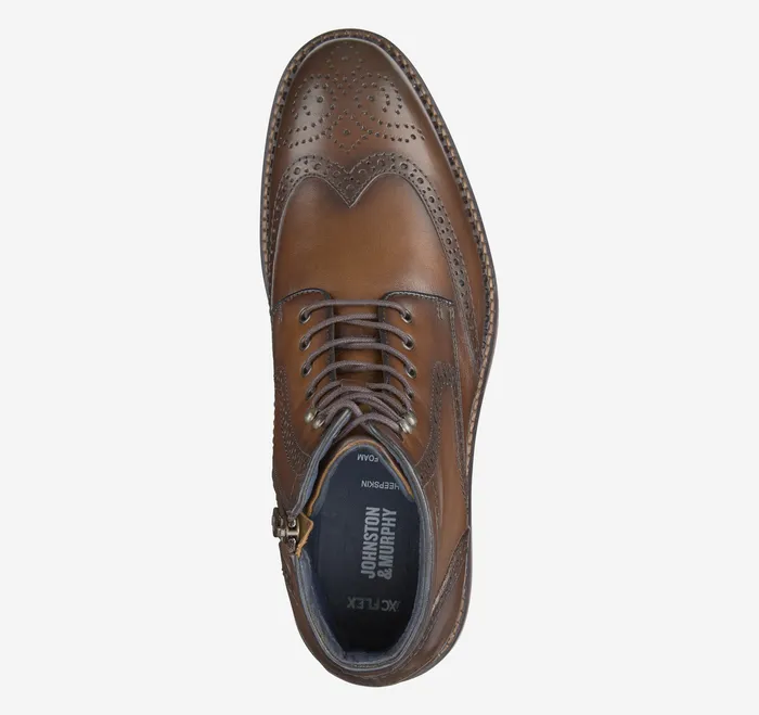 Johnston and Murphy XC Flex Connelly Wingtip Boot Tan Full Grain Men Boots
