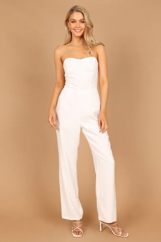 Jumpsuits and Playsuits Women petalandpup Nadia Strapless Jumpsuit 8211 White White